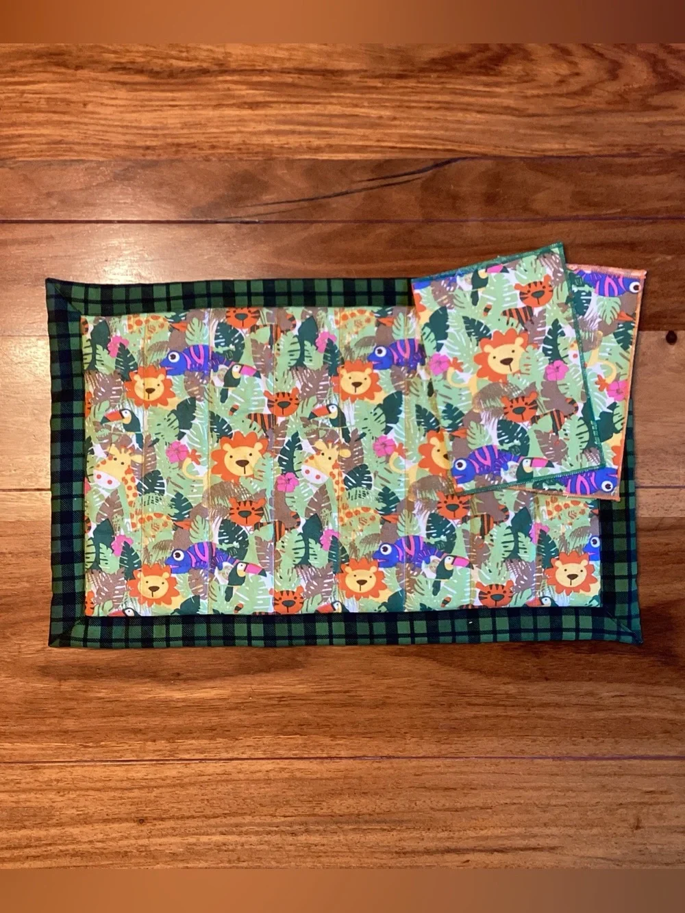Kids Jungle Animal Print Placemat and Napkin Set